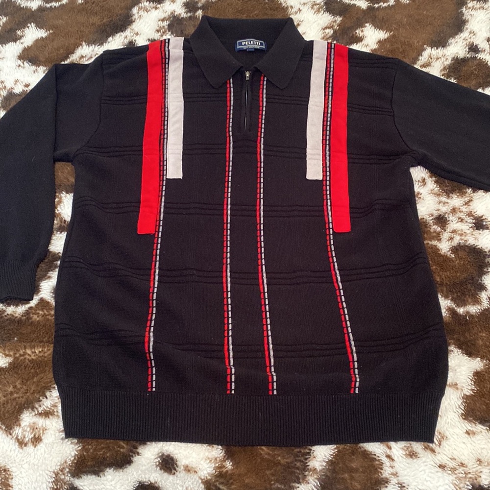 PELETTI Vintage Lana Collezione Black Sweater Size XL